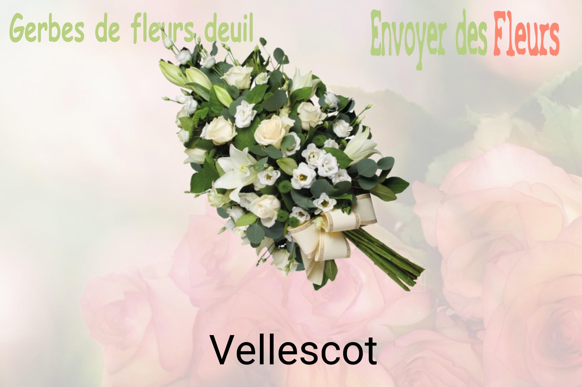 Gerbe de fleurs de deuil livrée à Vellescot